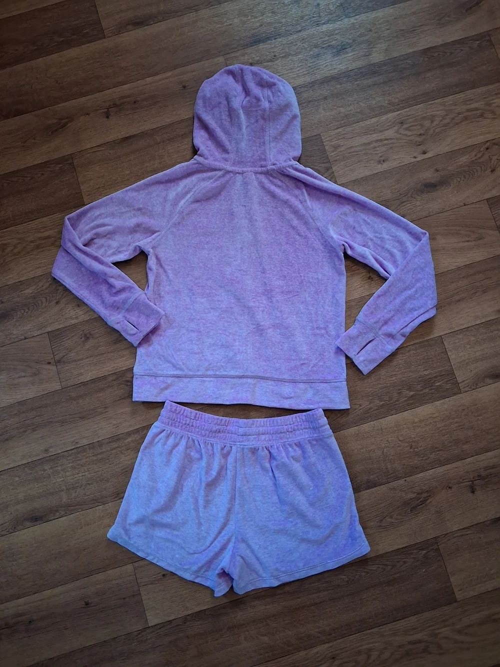 90 Degree By Reflex Lavender Girls Hooded Zip Jacket & Shorts Matching Set